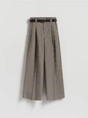 Spodnie damskie - Reserved - Luźne spodnie w kant z paskiem - wielobarwny - miniaturka - grafika 1