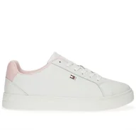 Trampki damskie - Buty Tommy Hilfiger Flag Court FW0FW08072-0LA - białe - miniaturka - grafika 1