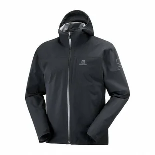 Kurtka Salomon Outrack Waterproof 2.5L Black - Kurtki i kamizelki sportowe damskie - miniaturka - grafika 1