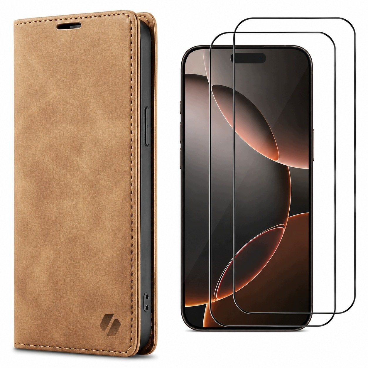Etui Case do iPhone 13 Pro Wallet Skórzane Portfel z Klapką 2X Szkło