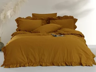 Pościel bawełniana MUSTARD 160x200 STONEWASHED - Pościel - miniaturka - grafika 1
