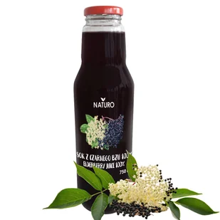 Sok z czarnego Bzu 100% Soku Zdrowy Naturalny 750 ml / Naturo - Soki i napoje niegazowane - miniaturka - grafika 1