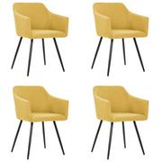 Krzesła - vidaXL Krzesła stołowe, 4 szt., żółte, tapicerowane tkaniną - miniaturka - grafika 1