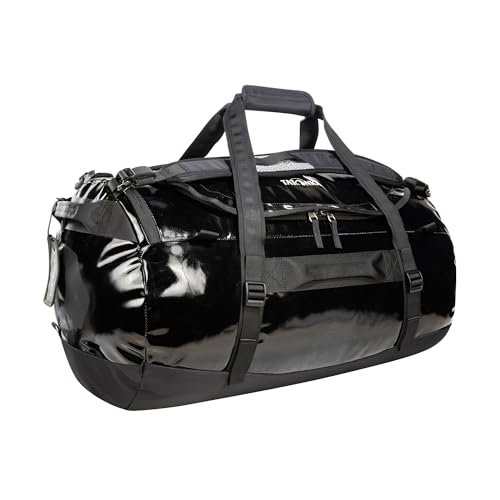 Tatonka Barrel 65 l - wodoodporna torba podróżna z funkcją plecaka, dużym otworem, wyściełanym dnem i zamykanym zamkiem błyskawicznym, czarny, 65 Liter, Wytrzymała torba podróżna z chowanymi paskami