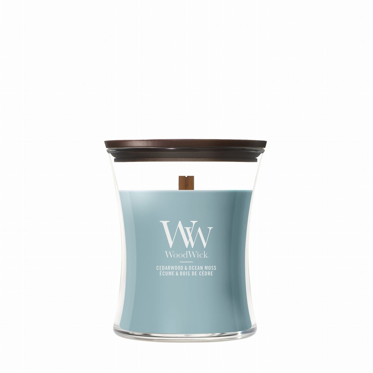 Świeca zapachowa średnia WoodWick Cedarwood & Ocean Moss