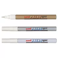 Kredki, ołówki, pastele i pisaki - Uni BALL Mitsubishi Pencil Marker olejowy PX-203/Ś BIAŁY (końcówka igłowa 0.8 mm) - miniaturka - grafika 1