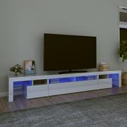 Szafki RTV - Lumarko Szafka pod TV z oświetleniem LED, biała, 260x36,5x40 cm - miniaturka - grafika 1