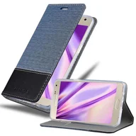 Etui i futerały do telefonów - Etui Cadorabo do Samsung Galaxy A7 2015 w kolorze DARK BLUE BLACK Etui na telefon komórkowy z magnetycznym zamknięciem, funkcją podstawki i miejscem na kartę Etui Etui ochronne Etui z klapką w stylu książki - miniaturka - grafika 1