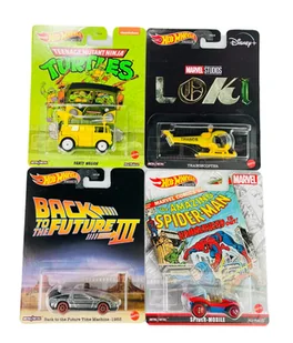 HOT WHEELS RETRO ENTERTAINMENT 2022 ZESTAW 4szt DMC55 MIX2 - Samochody i pojazdy dla dzieci - miniaturka - grafika 1