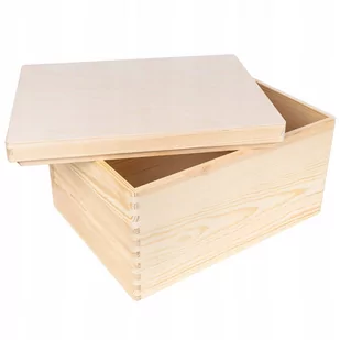 Pudełko drewniane skrzynka z pokrywą 40x30x22 cm - Pudełka i szkatułki - miniaturka - grafika 1