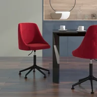 Krzesła - shumee shumee Krzesło stołowe winna czerwień obite aksamitem - miniaturka - grafika 1