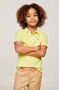 Koszulki dla chłopców - Tommy Hilfiger polo bawełniane dziecięce kolor żółty gładki - miniaturka - grafika 1