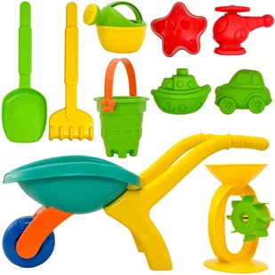 WOOPIE Zestaw do piasku 10w1 z taczką dla dzieci od 3 lat - Zabawy w naśladowanie dorosłych - miniaturka - grafika 1