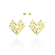 Kolczyki - Kolczyki Lis Ażurowy srebro pozłacane - miniaturka - grafika 1