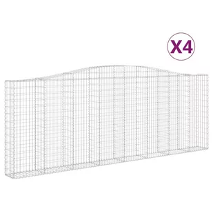 VIDAXL Kosze gabionowe, 4 szt, 400x30x140/160 cm, galwanizowane żelazo - Ogrodzenia - miniaturka - grafika 3