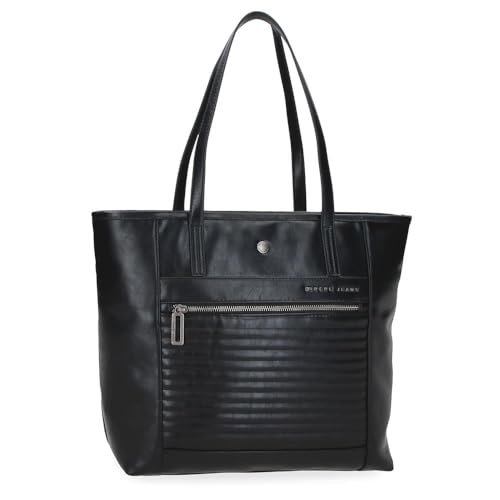 Pepe Jeans Torby rowerowe Torba na laptopa 15,6 cala Czarny 34X32X14 cm Poliester z Detalami ze sztucznej skóry by Joumma Bags, Czarny (Black), Talla única, torba tote