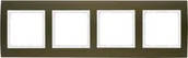 Klawisze i ramki - Berker Ramka potrójna 4-krotna B.3 alu, brązowy/biały - miniaturka - grafika 1