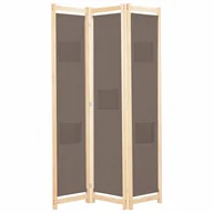 Parawany - Parawan 3-panelowy, brązowy, 120x170x4 cm, tkanina - miniaturka - grafika 1