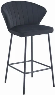 Metalowy czarny tapicerowany hoker W7-S55 - Taborety i hokery Metalowy czarny tapicerowany hoker W7-S55 - Taborety i hokery - miniaturka - grafika 1