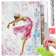 Zabawki kreatywne - Haft diamentowy mozaika baletnica w tańcu drzewo obraz 40x30 cm - miniaturka - grafika 1