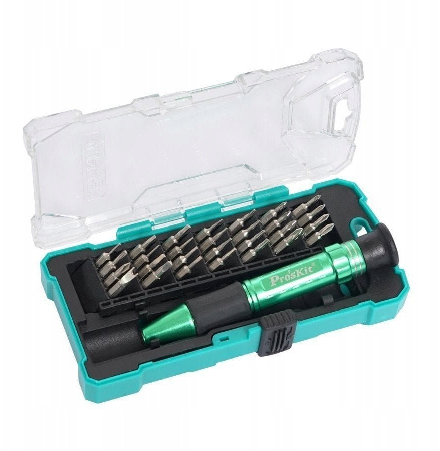 Atsuktuvas su keiciamais antgaliais 30 vnt., skirtas preciziniams darbams, SD-9608 Pro'sKit