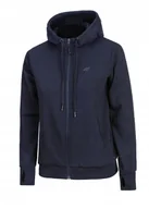 Bluzy damskie - 4F OCIEPLANA DAMSKA BLUZA BAWEĹNIANA Z KAPTUREM ROZPINANA / rozm XS - miniaturka - grafika 1