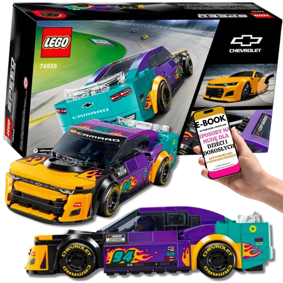 LEGO NASCAR Camaro ZL1 – KULTOWY ZESTAW DLA KOLEKCJONERA • LEGO KLOCKI NA PREZENT DLA CHŁOPCA 9+ • SPEED CHAMPIONS + EBOOK-3