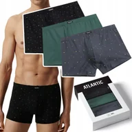Majtki męskie - Bokserki męskie 3 PARY klasyczne BAWEŁNIANE szorty ATLANTIC 3MH-204 - XXL - miniaturka - grafika 1