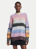 Swetry damskie - Desigual Sweter Moncton 24WWJF28 Kolorowy Regular Fit - miniaturka - grafika 1