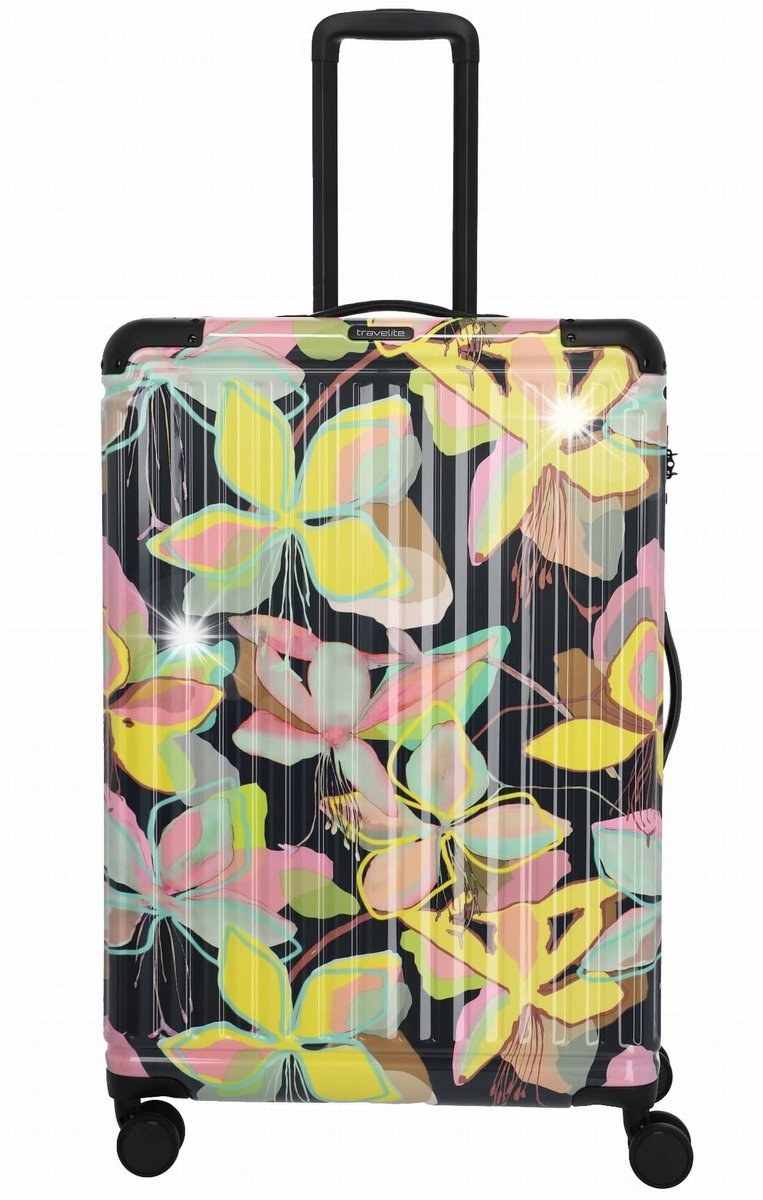 Walizka duża Travelite Cruise Print 77 cm Żółta Orchidea