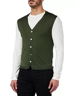 Swetry męskie - Hackett London Męski sweter kardigan GMD Merino Silk SL CDI, brązowy (Khaki), S, Brązowy (khaki), S - miniaturka - grafika 1