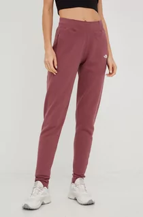 Spodnie damskie - The North Face spodnie dresowe bawełniane damskie kolor różowy gładkie - grafika 1