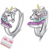 Biżuteria dla dzieci - SREBRNE KOLCZYKI 925 JEDNOROŻCE DLA DZIEWCZYNKI CZARUJĄCE I DELIKATNE - miniaturka - grafika 1