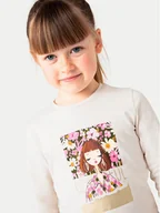 Bluzki damskie - Mayoral Bluzka 4069 Beżowy Regular Fit - miniaturka - grafika 1