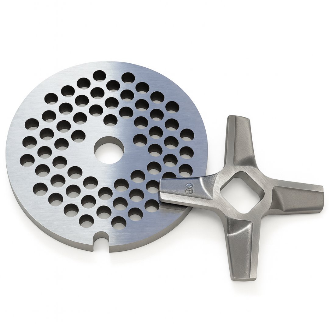 Zestaw nóż Nr 8 dwustronny + sitko 8x4 mm do Zelmer Bosch, NIERDZEWNE