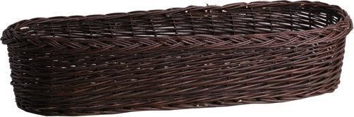 WickerPL KOSZ NA BALKON DUŻA DONICA OGRODOWA OWALNA Z CIEMNEJ WIKLINY 90X28 H18 CM