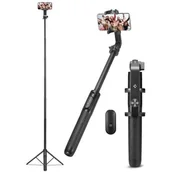 Selfie stick - Spigen Uchwyt, kijek, statyw S560W Bluetooth Selfie Stick Tripod, czarny - miniaturka - grafika 1