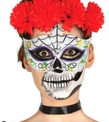 Dodatki do strojów karnawałowych - Maska Meksykańska z pajęczyną 12906 BZ meksykański Dia de los Muertos - miniaturka - grafika 1