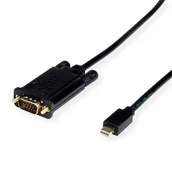 Adaptery i przejściówki - VALUE 11.99.5805 adapter kablowy 1 m Mini DisplayPort VGA (D-Sub) Czarny 11.99.5805 - miniaturka - grafika 1