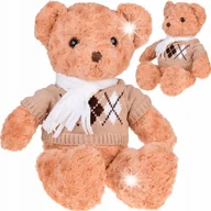 Maskotki i pluszaki - Miś pluszowy mięciutki Niedźwiadek w sweterku i szaliku 60cm ZA5330 - miniaturka - grafika 1