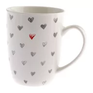 Kubki - Kubek ceramiczny w szare serca Dakls, 340 ml - miniaturka - grafika 1