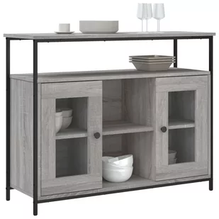 Szafka, szary dąb sonoma, 100x35x80 cm, materiał drewnopochodny Lumarko! - Szafki do salonu Szafka, szary dąb sonoma, 100x35x80 cm, materiał drewnopochodny Lumarko! - Szafki do salonu - miniaturka - grafika 4