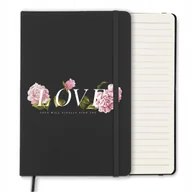 Zeszyty szkolne - NOTES A5 CZARNY Notatnik KWIATY MIŁOŚĆ Wzory - miniaturka - grafika 1