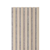 Panele ścienne i boazeria - Panele ścienne 3D Lamel na szarym filcu 265x30 cm Jesion 7 lameli - miniaturka - grafika 1