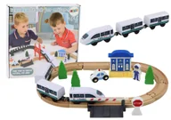 Zabawki konstrukcyjne - DLA DZIECI DREWNIANY TOR KOLEJOWY POCIĄG AKCESORIA - miniaturka - grafika 1