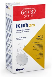 Tabletki czyszczące Kin Gold Effervescent 64 + 32 tablets (8436026215128) - Higiena protez i aparatów ortodontycznych - miniaturka - grafika 1