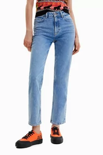 Spodnie damskie - Desigual jeansy damskie high waist - grafika 1