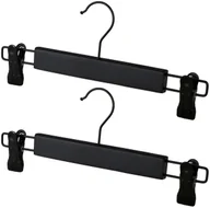 Wieszaki do szafy - Czarny drewniany komplet wieszaków z klipsem 2 sztuki S8-P35 - miniaturka - grafika 1