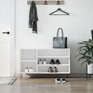 Wieszaki i stojaki - vidaXL Szafka na buty, wysoki połysk, biała, 102x36x60 cm - miniaturka - grafika 1