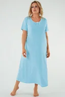Piżamy damskie - Koszula Italian Fashion Leta kr.r. druk/j.turkus - miniaturka - grafika 1